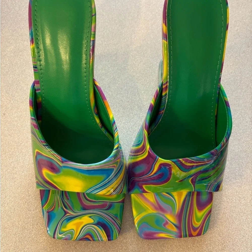 Lot of 3 Retro 70s Neon Funky Heel Shoes